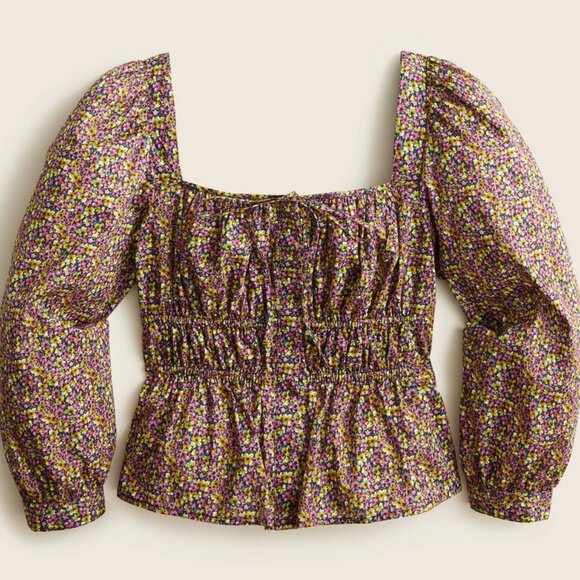 J. Crew Cinched-waist organic cotton top in Liberty Busy Izzy Fabric, 6 - Picture 2 of 15